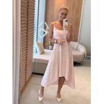 Vestido MS 100% Linho Italiano Mullet Rosa Claro 1911