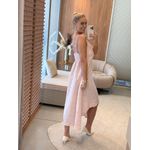 Vestido MS 100% Linho Italiano Mullet Rosa Claro 1911