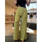 Calça Lez a Lez Pantalona Estampada De Cintura Alta Verde 1710
