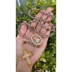 Terço Nossa Senhora Aparecida - Cristais de vidro 