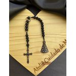 Terço Compacto - Nossa Senhora Cravejada - Preto