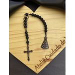 Terço Compacto - Nossa Senhora Cravejada - Preto