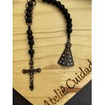 Terço Compacto - Nossa Senhora Cravejada - Preto