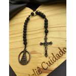 Terço compacto - Medalha Nossa Senhora - Ouro Velho Preto