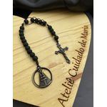 Terço compacto - Medalha Nossa Senhora - Ouro Velho Preto