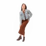 Bota Feminina Santo Charme em couro café cano baixo solado borracha R14003.