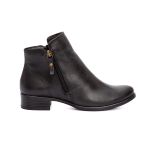 Bota Feminina Santo Charme em couro preto cano baixo R14003.