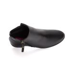 Bota Feminina Santo Charme em couro preto cano baixo R14003.