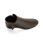 Bota Feminina Santo Charme em couro verde cano baixo solado borracha R14003.