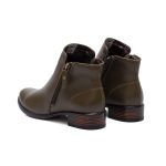 Bota Feminina Santo Charme em couro verde cano baixo solado borracha R14003.