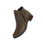 Bota Feminina Santo Charme em couro verde cano baixo solado borracha R14003.