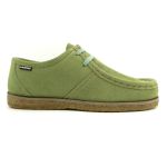 Outlet Sapato London Feminino em couro verde pistache, solado crepe em borracha látex.