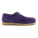 Outlet Sapato London Feminino couro roxo, solado crepe látex e palmilha anatômica.