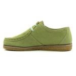 Outlet Sapato London Feminino em couro verde pistache, solado crepe em borracha látex.