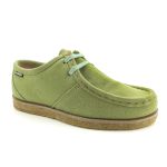 Outlet Sapato London Feminino em couro verde pistache, solado crepe em borracha látex.