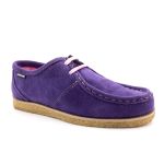 Outlet Sapato London Feminino couro roxo, solado crepe látex e palmilha anatômica.