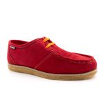 Outlet Sapato London Feminino em couro vermelho tomate, solado crepe em borracha látex.