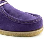 Outlet Sapato London Feminino couro roxo, solado crepe látex e palmilha anatômica.