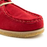 Outlet Sapato London Feminino em couro vermelho tomate, solado crepe em borracha látex.