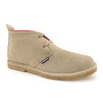 Bota Camping Taupe em couro legitimo com solado crepe em borracha látex.