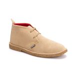 Bota Camping Taupe em couro legitimo com solado crepe em borracha látex.