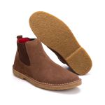 Bota Chelsea Masculina couro chocolate, solado em látex e palmilha anatômica.
