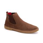 Bota Chelsea Masculina couro chocolate, solado em látex e palmilha anatômica.