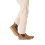 Bota Chelsea Masculina couro camurça rato, solado látex palmilha anatômica.