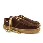 Sapato London Sport couro chocolate, solado borracha âmbar e palmilha anatômica.