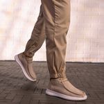 Sapato Masculino London Ultralight em couro taupe com solado em E.V.A.