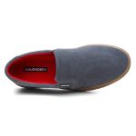 Sapato Slip-On couro jeans, solado borracha ambar e palmilha anatômica.