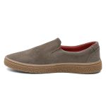 Sapato Slip-On couro rato, solado borracha ambar e palmilha anatômica.