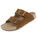 Sandália Birken Masculina Em Couro Nobuck Terra