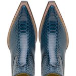 Bota Country Com Salto Cano Curto Em Couro Azul