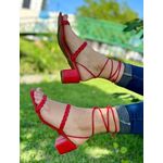 Sandália Larissa em Couro Soft Vermelho