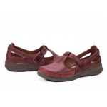 Sapatilha Sapato Feminino Com Aberturas Couro Legitimo Marsala