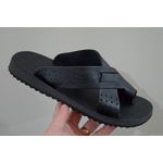 Chinelo Masculino de Couro Cruzado Estiloso e Confortável Preto