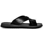Chinelo Masculino de Couro Cruzado Estiloso e Confortável Preto