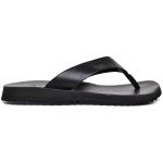 Chinelo de Couro Unissex Estiloso Macio Preto.