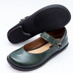 Sapatilha Sapato Boneca Feminino Fechado Em Couro Legitimo Verde