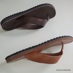 Chinelo de Couro Unissex Estiloso Macio Caramelo
