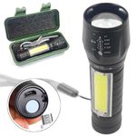 Mini Lanterna Recarregável Luminária para Bike Trilha Tática portátil