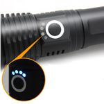 Lanterna Xhp50 portátil recarregável 3000 lumens IP65 Tática 5 modos de luz + zoom 