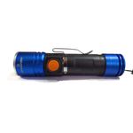 Mini Lanterna Profissional Tática Led T6 Recarregavel Usb Azul