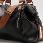 Bolsa grande ombro e transversal Preta com alça em gorgurão REF:DM-24G 