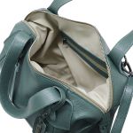 kit bolsa grande verde- militar com alcas croco caramelo e mini verde militar couro legitimo 