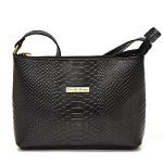 Bolsa Feminina Pequena transversal croco preta DM-22CR