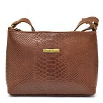Bolsa Feminina Pequena transversal croco caramelo DM-22CR