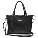BOLSA GRANDE COURO LEGITIMO PRETA REF:DM-05