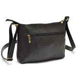 Bolsa Feminina Pequena transversal croco preta DM-22CR